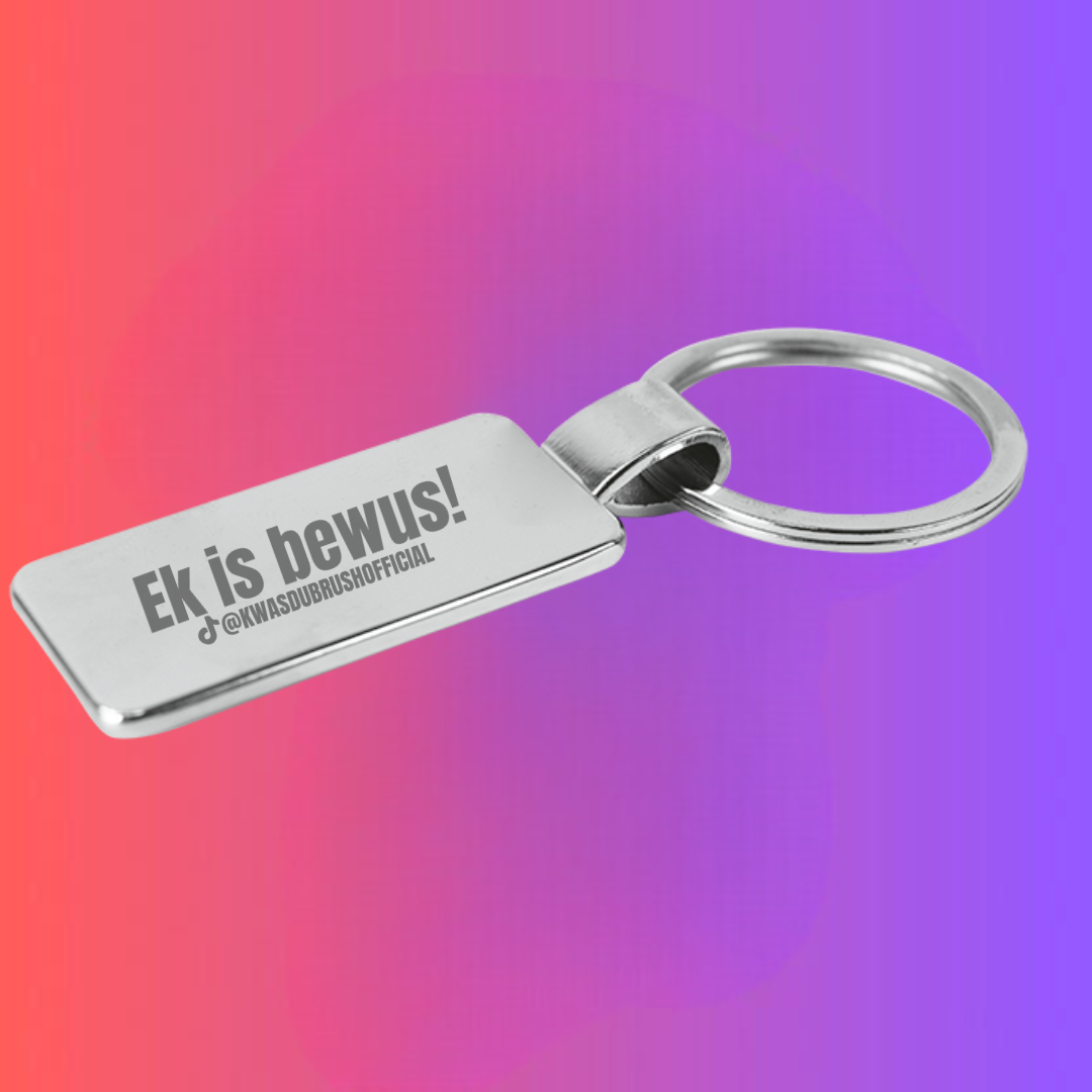 Ek is bewus-white Kwas-rings – The Quirkiest Keyrings in Mzansi